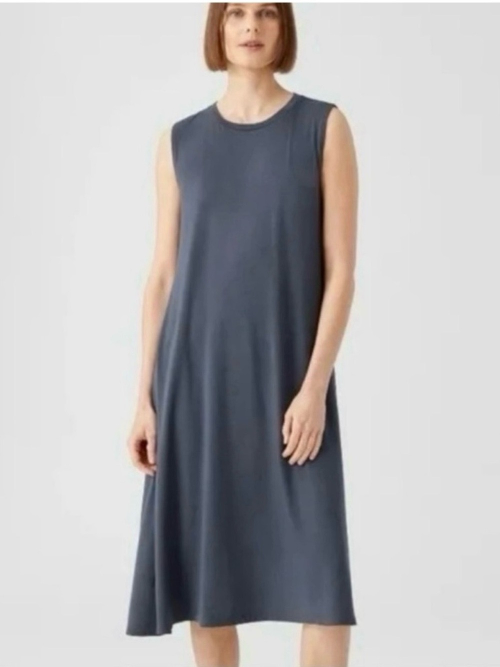 Eileen Fisher Sleeveless A-Line Dress in Slate
